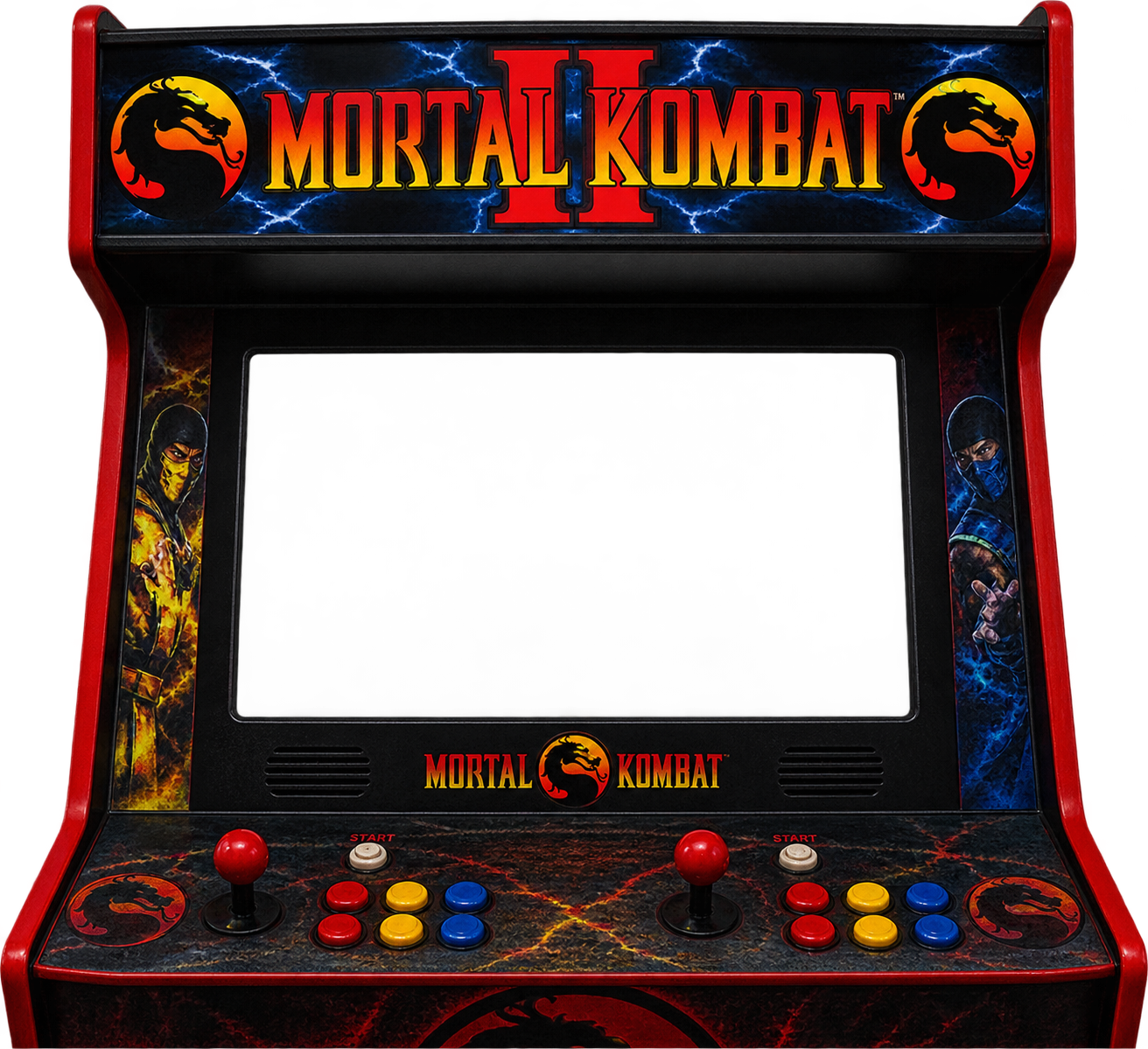 Mortal Kombat II arcade cabinet showing your rewards